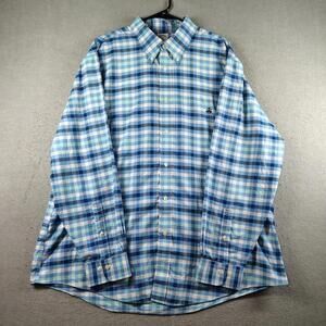 Brooks Brothers Mens XXL Blue Plaid Regent Button Down Dress Shirt EUC Supima Co